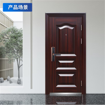 启功 防盗门 入户住宅家用单开钢制防盗门 含指纹锁QG-FDM3950 胡桃木色