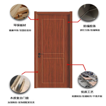 颂泰 木门 复合免漆现代简约室内门 门套带锁具 含安装 胡桃色