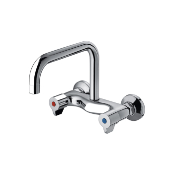 欧泰 菜盆龙头 双柄双孔 暗装壁式 OT-201037 冷热款 铜 进水孔距10cm