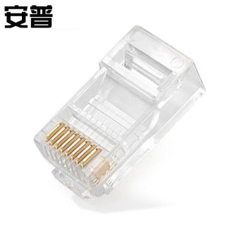 安普六类非屏蔽水晶头-BD RJ45 100个/盒