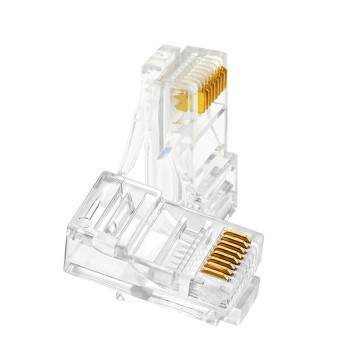 IBDN 超五类非屏蔽水晶头镀金50μ100个 RJ45 AM4005 超五类 50U