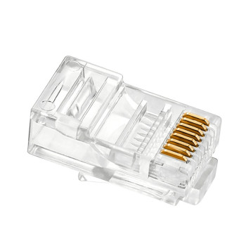 IBDN 超五类非屏蔽水晶头镀金50μ100个 RJ45 AM4005 超五类 50U