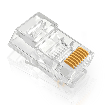 IBDN 超五类非屏蔽水晶头镀金50μ100个 RJ45 AM4005 超五类 50U