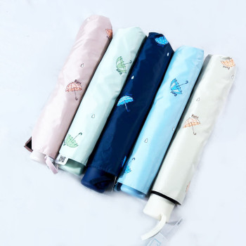 天堂 好雨时节黑胶三折晴雨伞 33779E 颜色随机 直径114cm×8K