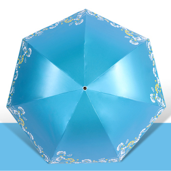 天堂 雪月风花新彩胶三折晴雨伞 307E 颜色随机 直径108cm×7K