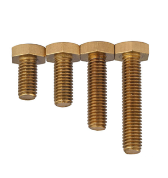 奥展 DIN933-87 镀镍 铜制 全螺纹六角螺栓 M8 25mm 1.25mm