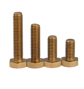 奥展 DIN933-87 镀镍 铜制 全螺纹六角螺栓 M8 25mm 1.25mm