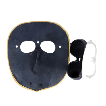 01207电焊面罩 牛皮带眼镜 均码 黄边