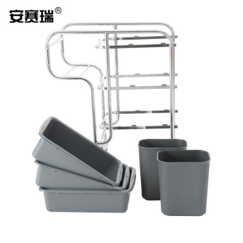 安赛瑞 24481 不锈钢收餐车 24481 91*81*43cm 灰色