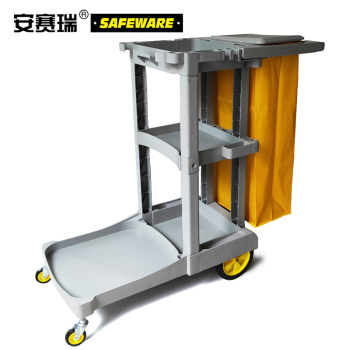 安赛瑞 24350 多功能清洁手推车 24350 113.5*51*98cm 灰黄色
