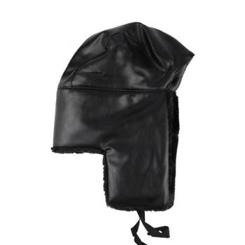 汉盾 HD-HT0104 皮质防寒冬帽 羊剪绒内衬PU外层