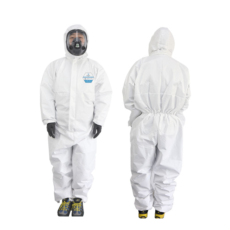 汉盾 HD-BP616 白色带帽连体式限次性工业防护服