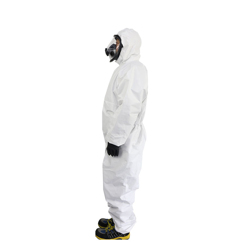汉盾 HD-BP616 白色带帽连体式限次性工业防护服