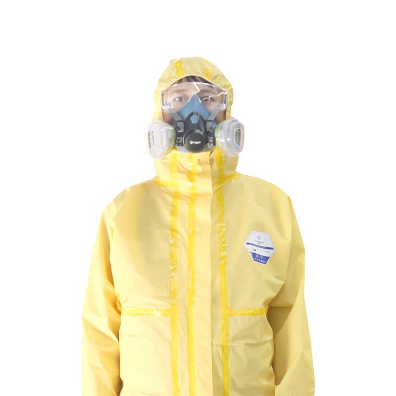 汉盾 HD-BP618 黄色带帽连体式工业防化服