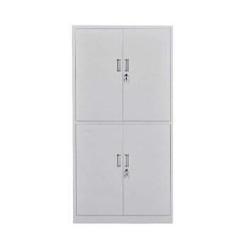 企诺 通双节柜文件柜带锁资料柜档案柜铁皮柜 850*390*1800mm 灰白色