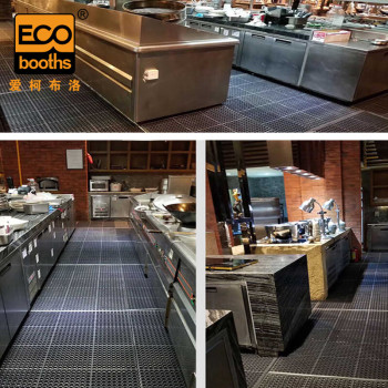 爱柯部落 肯克斯C型安全防滑抗疲劳垫拼接型 0.9m*0.9m*9.6mm 黑色 E2010709018