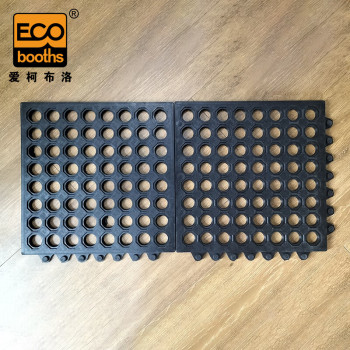 爱柯部落 肯克斯C型安全防滑抗疲劳垫拼接型 0.9m*0.9m*9.6mm 黑色 E2010709018