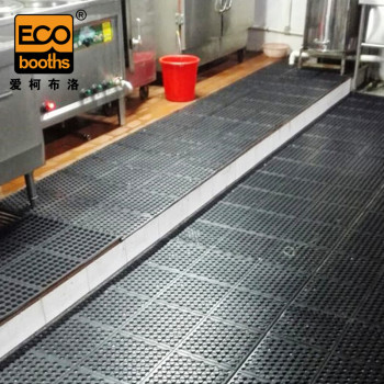 爱柯部落 肯克斯C型安全防滑抗疲劳垫拼接型 0.9m*0.9m*9.6mm 黑色 E2010709018