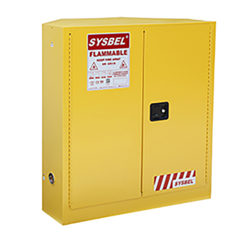 西斯贝尔 黄色 易燃液体角落安全储存柜 手动 30加仑角柜 黄色 手动WA810300C 112x109x55cm